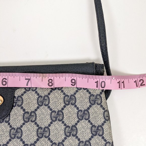 Vintage Gucci Logo Crossbody Bag Blue Small - Picture 12 of 16